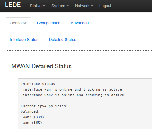 Mwan3 configuration summary
